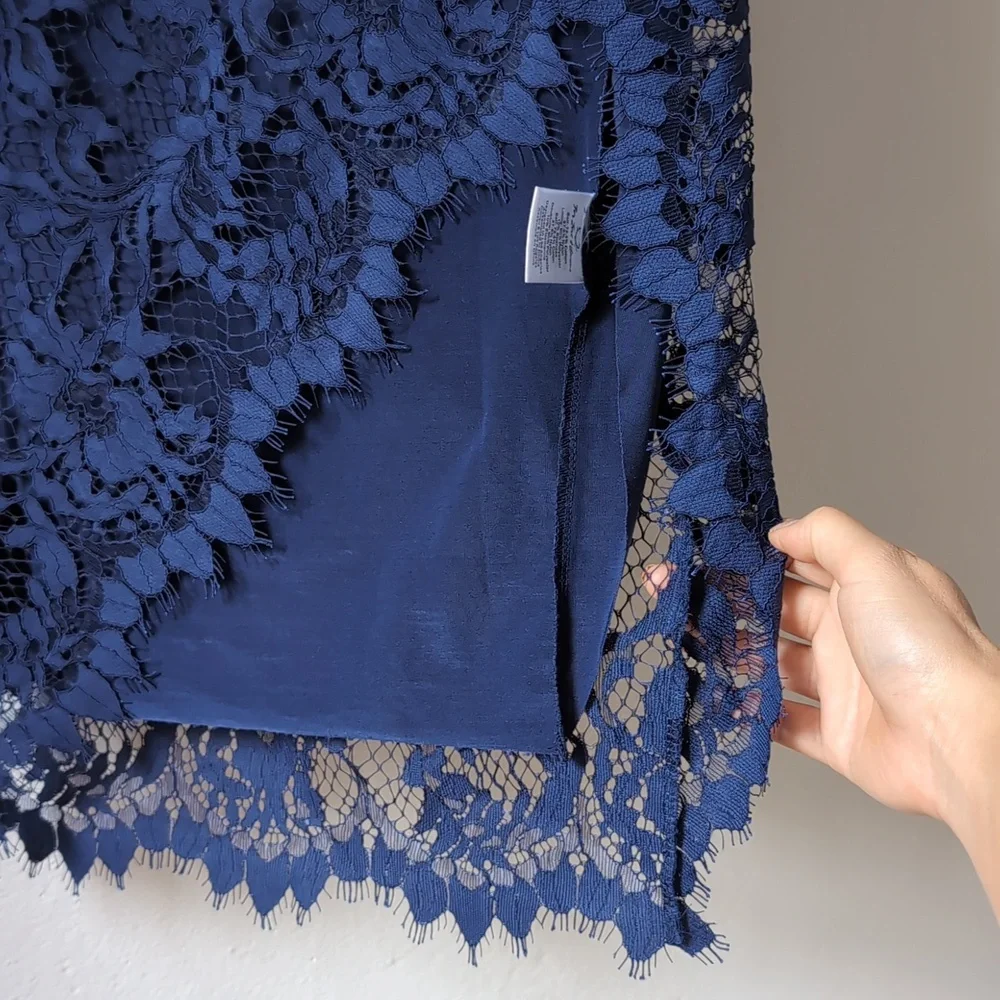 For Love and Lemons Maui Waui Lace Skirt Navy, XS - Picture 8 of 9